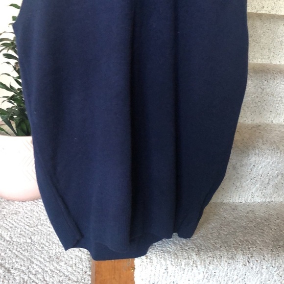 M & S Navy Blue Lambswool Sweater Vest Office Top - Picture 3 of 10